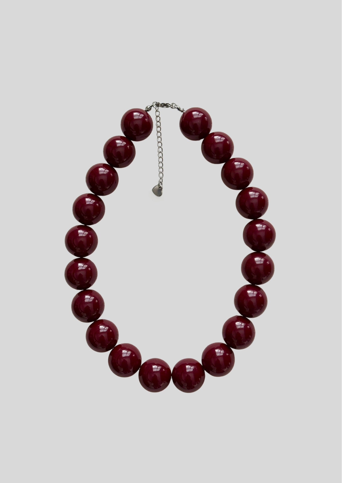 BURGUNDY BEAD NECKLACE